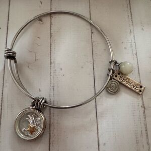 Bracelet Silver Bangle with Charms